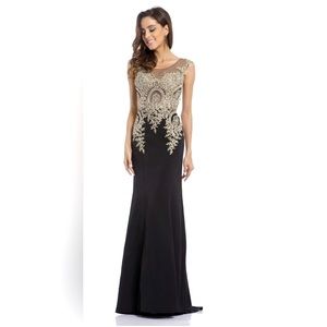 Cinderella Divine Gown 35 Illusion Bodice Gold Lace Crystals B2